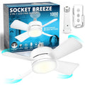 Socket Fan Light AS SEEN ON TV – Ceiling Fan with Lights and Remote, Ceiling Fan with Lights for Bedroom, Ventilateur Plafond, Screws into Light Socket, Ceiling Fans with 3 Light/Fan Modes 🍁 All In One Marketplace Canada