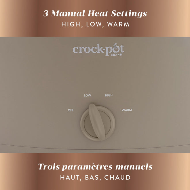 Crock-Pot Design Series 6-Quart Manual Slow Cooker, Alpaca Brown 🍁 All In One Marketplace Canada
