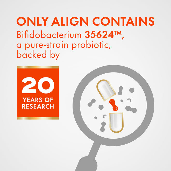 Align Probiotic, Bloating + Digestive Stress Relief, Probiotic for Women and Men with Ashwagandha, Helps Relieve Symptoms of IBS such as Bloating, Gas, and Abdominal Discomfort, 28 Capsules 🍁 All In One Marketplace Canada