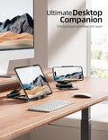 Nulaxy Aluminum Dual Foldable iPad Stand, Fully Adjustable Desktop Tablet Holder, iPad Accessories Office Compatible with 4-11" Mobile Devices Kindle, iPad Pro/Air/Mini, iPhone Pro/Max/Plus, Black 🍁 All In One Marketplace Canada