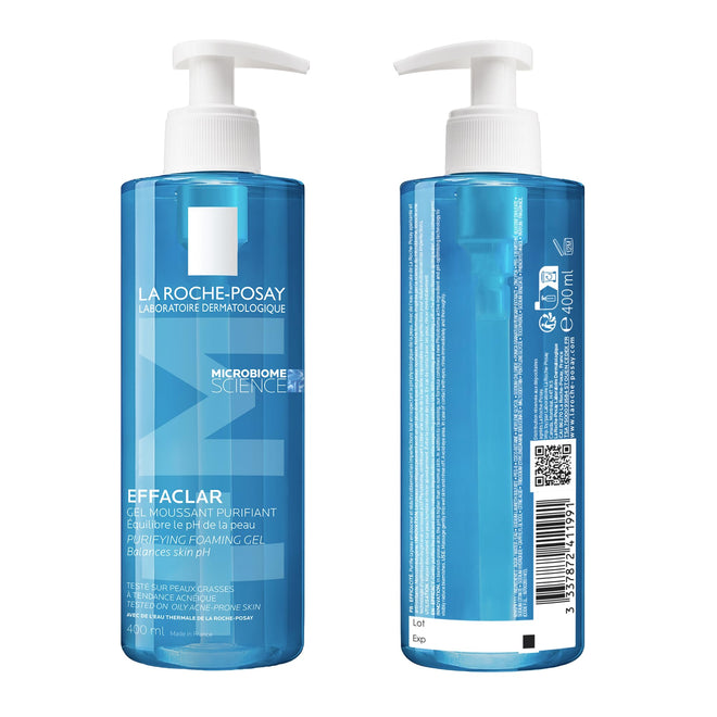 La Roche Posay Face Wash Gel Cleanser, Effaclar Gentle Purifying Foaming Gel for Oily and Sensitive Acne-Prone Skin. Alcohol-free, Soap-Free, Paraben-free, Non-Comedogenic, 400mL 🍁 All In One Marketplace Canada