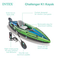INTEX 68305EP Challenger K1 Inflatable Kayak Set: Includes Deluxe 86in Aluminum Oar and High-Output Pump – Adjustable Seat with Backrest – Removable Skeg – 1-Person – 220lb Weight Capacity 🍁 All In One Marketplace Canada