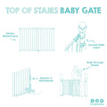 Regalo 2-in-1 Stairway and Hallway Wall Mounted Baby Gate, Includes Banister and Wall Mounting Kit, White 🍁 All In One Marketplace Canada