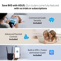 ASUS RT-AX1800S Dual Band WiFi 6 Extendable Router, Subscription-Free Network Security, Parental Control, Built-in VPN, AiMesh Compatible, Gaming & Streaming, Smart Home 🍁 All In One Marketplace Canada