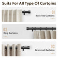 Zeerobee Curtain Rods for Windows 48 to 84, 1 Inch Black Heavy Duty Drapery Rods with Adjustable Length, Outdoor Modern Curtain Pole with Simple End Caps, 32"-86", Black 🍁 All In One Marketplace Canada