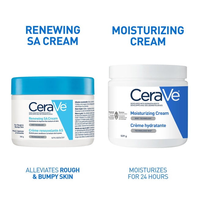 CeraVe Salicylic Acid Cream, Renewing SA Body Cream for Very Dry, Rough & Bumpy Skin, Psoriasis, Keratosis Pilaris, Itching & Flaking. With Lactic Acid, Hyaluronic Acid, Fragrance Free, 340g 🍁 All In One Marketplace Canada