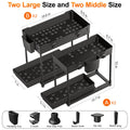 Sevenblue 4 Pack Under Sink Organizer and Storage,Bathroom Organizers, Multi-Use Under Sink Organizer for Bathroom and Kitchen with Sliding Drawer, Hang Hooks and Cup (Black, L) 🍁 All In One Marketplace Canada