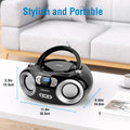 MEGATEK Portable CD Player Boombox with FM Radio, Bluetooth, USB Port, AUX Input, and Headphone Jack – CD-R/CD-RW/MP3-CD Compatible, Clear Stereo Sound, Backlit LCD Display – Black 🍁 All In One Marketplace Canada