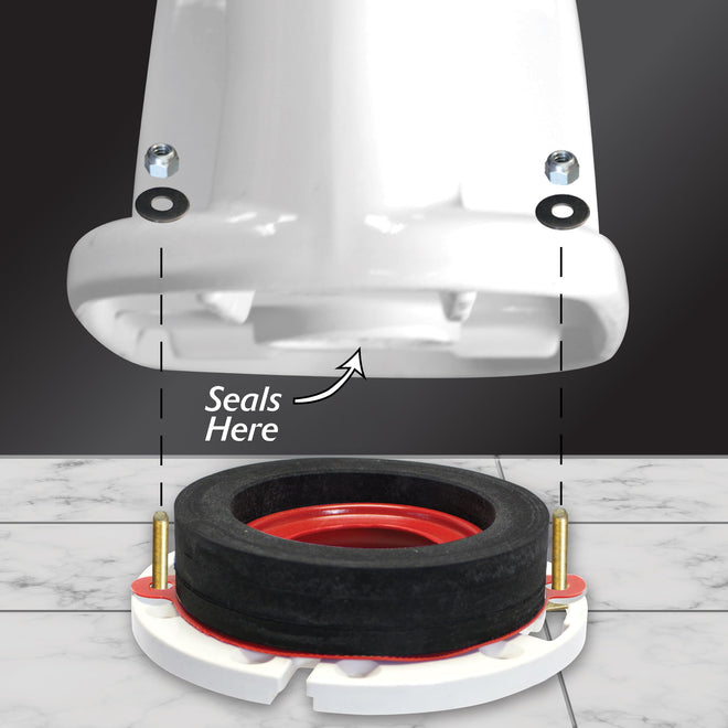 Korky 6000BP Toilet Wax Free 3" Rubber Seal Kit with Hardware, Red 🍁 All In One Marketplace Canada