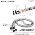 Shower Head, High Pressure Handheld Showerhead with Hose, 5 Settings Chrome Finished Hand Held Rainfall Shower Set- Including Bracket Teflon Washer 🍁 All In One Marketplace Canada