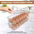 KICHLY Pack of 2 - Egg Basket for fridge - Egg Holder for Fridge - 14 Egg Container With Lid & Handle, Egg Container For Refrigerator, Stackable Plastic Egg Tray with Lids (Clear) 🍁 All In One Marketplace Canada