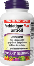 Webber Naturals Probiotic Max IBS Support, 30 Billion Active Cells, 5 Probiotic Strains, 45 Capsules, Helps Reduce Symptoms of Irritable Bowel Syndrome, Vegetarian 🍁 All In One Marketplace Canada