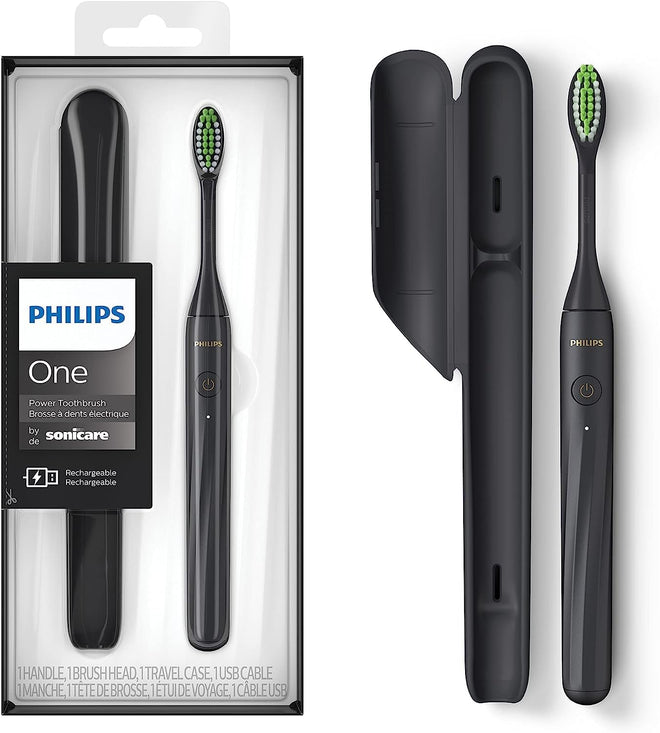 Philips One by Sonicare Rechargeable Toothbrush, 1 Brush Head, Black 🍁 All In One Marketplace Canada
