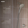 Moen 26112SRN Engage Magnetix Six-Function 5.5-Inch Handheld Showerhead with Magnetic Docking System, Spot Resist Brushed Nickel 🍁 All In One Marketplace Canada