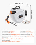 VEVOR Retractable Hose Reel, 115 ft x 1/2 inch, 180° Swivel Bracket Wall-Mounted, Garden Water Hose Reel with 9-Pattern Nozzle, Automatic Rewind, Lock at Any Length, and Slow Return System 🍁 All In One Marketplace Canada