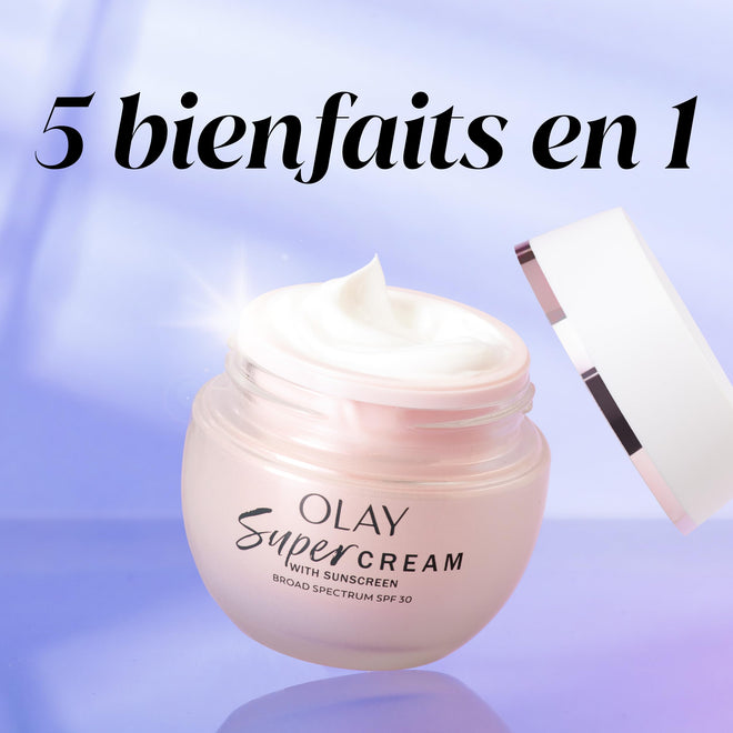 Olay Super Cream with Sunscreen SPF 30, Ultra Lightweight Face Moisturizer with Vitamin C, Hyaluronic Acid, Niacinamide, Vitamin E, and Collagen Peptide that hydrates, smooths, brightens, firms, and protects with SPF, 50 mL 🍁 All In One Marketplace Canada