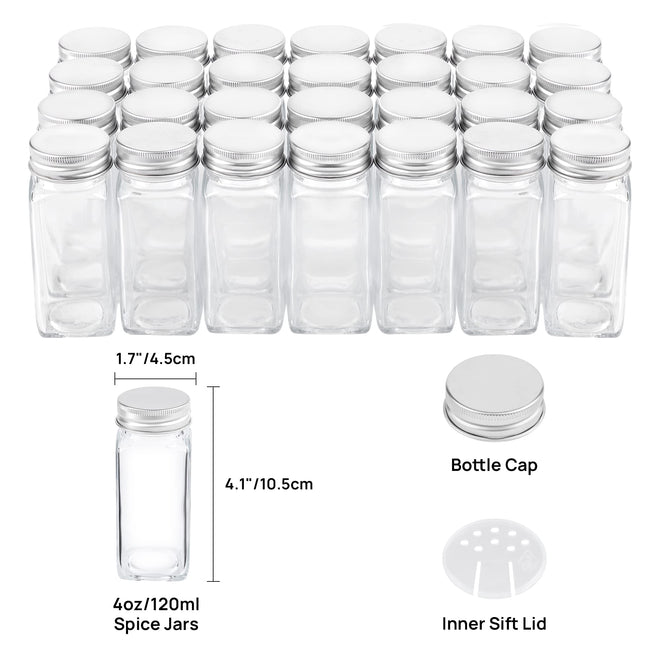 Vtopmart Spice Rack Organizer for Cabinet, 4 Tier Spice Organizer with 28 Empty Spice Jars and 432 Blank Labels, Seasoning Organization for Countertop, Cabinet, Kitchen, Pantry, Cupboard 🍁 All In One Marketplace Canada