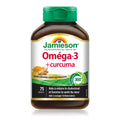 Jamieson Omega-3 + Turmeric Softgels, No Fishy Aftertaste, Supports Heart, Brain, and Joint Health. Fish Oil, Reduces Cholesterol and Inflammation, with EPA and DHA, Gluten-Free, 75 Count, Proudly Canadian 🍁 All In One Marketplace Canada
