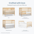 Dream On Me Synergy 5-in-1 Convertible Crib in Natural, Greenguard Gold Certified, BSA Certified, 3 Mattress Height Settings, Classic Nursery Furniture 🍁 All In One Marketplace Canada