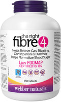 Webber Naturals The Right Fibre4 IBS Intestinal Discomfort Tablets, 150 Tablets, Fibre Supplement for Digestive Health, Low-FODMAP, Vegan 🍁 All In One Marketplace Canada