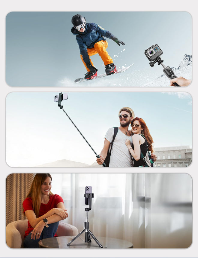 ANXRE Selfie Stick Tripod with Fill Light and Stable Base, Extendable Phone Tripod with Detachable Wireless Remote, 50" Travel Stand for Cell Phone Film & Vlog Compatible with iPhone Android Gopro 🍁 All In One Marketplace Canada