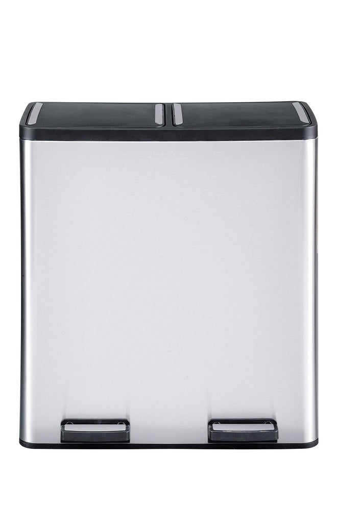 The Step N' Sort 18.5 Gallon Extra Large Capacity, Soft-Step, Dual Trash and Recycling Bin with Removable Inner Bins. Silver 🍁 All In One Marketplace Canada