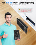 Hisummer Register Booster Fan for 4" x 10" Floor Register, Quiet 10-Speed Vent Fan Booster with Temp Sensor, 150 CFM Airflow, Improves Heating & Cooling, Remote Control (Black) 🍁 All In One Marketplace Canada