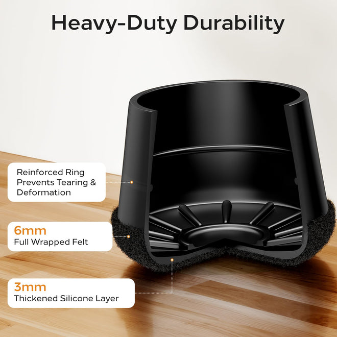 Meldel Silicone Chair Leg Floor Protectors Extra Small 24PCS - Furniture Felt Silicone Integrated Chair Foot Covers/Dark-Black/Rubber - Protect Floors from Scratches,Reduce Noise 🍁 All In One Marketplace Canada