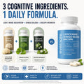 ALL-IN-ONE Lion's Mane 1,600 mg with Ginkgo Biloba 5,500 mg & Bacopa Monnieri 3,600 mg (Per Serving: 2 Capsules) – 3-in-1 Memory, Focus & Cognitive Support – 60 Vegan Capsules – Made in Canada 🍁 All In One Marketplace Canada