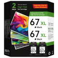 67XL Black Ink Cartridges Compatible for HP 67 Ink Cartridges Compatible for HP Ink 67 Fit for DeskJet 4155e 2855e 2755e 2700 2700e 2800e 4100 4255e 2734e Envy 6055e 6455e 6000 6400 Printer(2 Black) 🍁 All In One Marketplace Canada