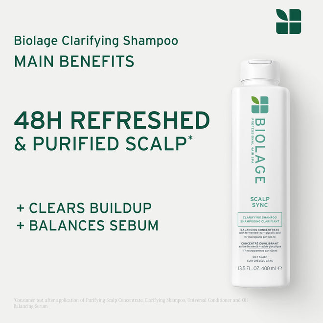 Biolage Clarifying Shampoo, Scalp Sync, Removes Residue, Buildup and Excess Oil, For Oily Hair & Scalp, Gently Exfoliates With Glycolic Acid, Paraben and Silicone Free, Vegan, Cruelty Free 🍁 All In One Marketplace Canada