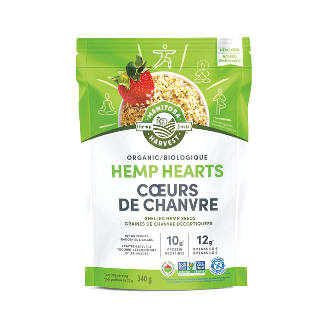Manitoba Harvest Organic Hemp Hearts Shelled Hemp Seeds, 340g; 10g Plant-Based Protein & 12g Omegas per Serving, Whole 30 Approved, Vegan, Keto, Paleo, Non-GMO, Gluten Free 🍁 All In One Marketplace Canada