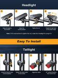 Oldowl Upgraded Bike Lights Super Bright, 4+6 Modes Rechargeable Bike Lights Front and Back with Side Lights, 360°Rotatable Bike Headlight, IP65 Waterproof Bicycle TailLight, Reflectors Accessories 🍁 All In One Marketplace Canada