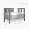 Dream On Me Synergy 5-in-1 Convertible Crib in Cool Grey, Greenguard Gold Certified, BSA Certified, 3 Mattress Height Settings, Classic Nursery Furniture 🍁 All In One Marketplace Canada