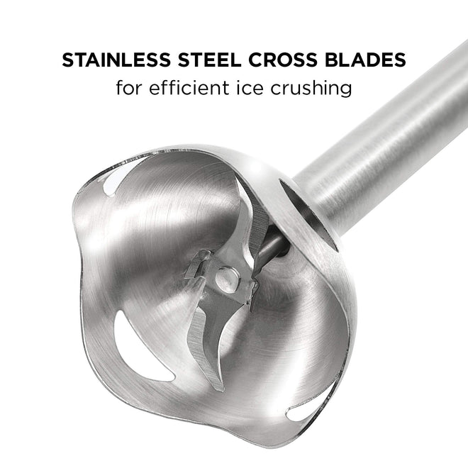 Chefman Immersion Blender, 300W Hand Blender with Stainless Steel Blades, Powerful Electric Ice Crushing 2-speed Control Handheld Food Mixer, Purées, Smoothies, Shakes, Sauces & Soups, Black 🍁 All In One Marketplace Canada