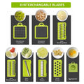 Vegetable Chopper Cutter Slicer Multifunctional 13-in-1 Food Veggie Onion Potato Fruit Chopper Cutter Dicer with Container, 8 Interchangable Blades, Hand Protector, Drain Strainer, Cleaning Brush 🍁 All In One Marketplace Canada