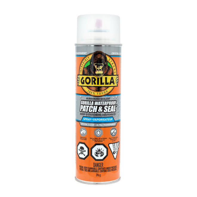 Gorilla Waterproof Patch & Seal Spray, Flexible Rubberized Coating, Seals Out Water Air & Moisture, Stops & Prevents Leaks, Clear, 14oz/396g, (Pack of 1) 🍁 All In One Marketplace Canada