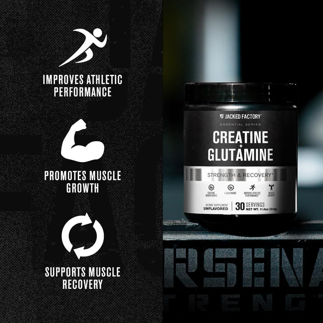 Creatine + Glutamine - Canadian-Owned Supplement with L-Glutamine - 30 Servings 🍁 All In One Marketplace Canada