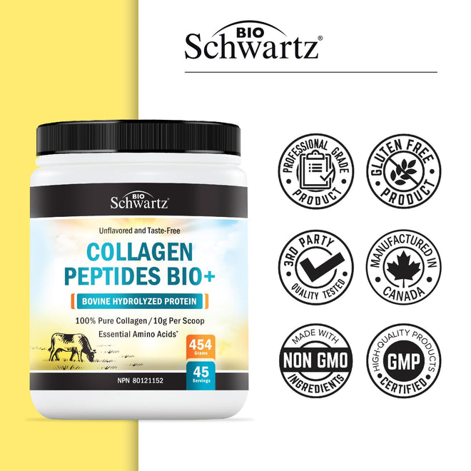 Collagen Peptides Powder | Hydrolyzed Collagen Powder with 18 Essential Amino Acids | Supports Healthy Skin Hair & Nails | Bone & Joint Support | Unflavored, Non GMO, Gluten Free | Easy to Mix | 16 oz 🍁 All In One Marketplace Canada
