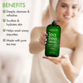 MAJESTIC PURE Tea Tree Body Wash with Collagen - Helps Nail Fungus, Athletes Foot, Ringworms, Jock Itch, Acne, Eczema & Body Odor - Soothes Itching - (Packaging May Vary), 16 fl oz 🍁 All In One Marketplace Canada