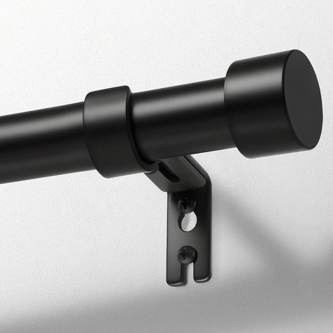 Zeerobee Curtain Rods for Windows 48 to 84, 1 Inch Black Heavy Duty Drapery Rods with Adjustable Length, Outdoor Modern Curtain Pole with Simple End Caps, 32"-86", Black 🍁 All In One Marketplace Canada