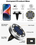 btfarm Solar Ground Lights, 10 Pack 8LED Solar Lights Outdoor Waterproof Garden, Pathway Lights Solar Powered in-Ground Lights, Disk Lights Landscape Lighting for Lawn Patio Yard Driveway, Warm White 🍁 All In One Marketplace Canada