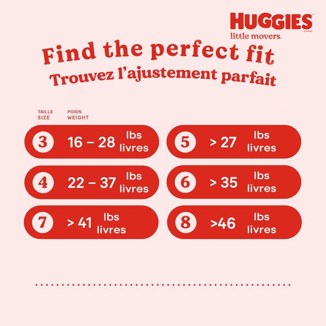 Huggies Size 5 Diapers, Little Movers Baby Diapers, Size 5 (27+ lbs), 58 Count 🍁 All In One Marketplace Canada