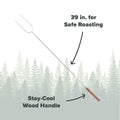 Coghlan's Camp Forks 6-Pack – 40" Solid Steel, Marshmallow Sticks with Wooden Handles | Heavy-Duty Camping Essentials for Fire Pit Roasting, BBQ Grilling & Outdoor Cooking 🍁 All In One Marketplace Canada