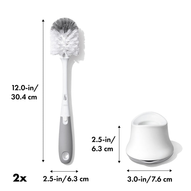 OXO Tot Bottle Brush with Nipple Cleaner and Stand – Gray, 2-Pack 🍁 All In One Marketplace Canada