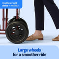 Medline Lightweight Transport Wheelchair with Handbrakes, Folding Transport Chair for Adults has 12 inch Wheels, Red 🍁 All In One Marketplace Canada