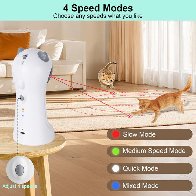 TBTeek Cat Toy, Automatic Motion-Activated, 5 Fun Patterns, 4 Speed Modes, Adjustable Light Angles, Random Rotating Trajectory, Rechargeable 🍁 All In One Marketplace Canada