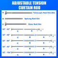 Ausemku Shower Curtain Rod Tension - 32-80 Inch Never Rust Non-Slip Spring Tension Curtain Rod No Drilling Stainless Steel Curtain Rod Use Bathroom Kitchen（Silver） 🍁 All In One Marketplace Canada