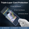 200 Card Sleeves Top Loaders for Cards, 3"x4" Hockey Card Protectors Hard Plastic, Trading Card Sleeves Fit for Hockey and Game Cards (100 Toploaders + 100 Soft Sleeves) 🍁 All In One Marketplace Canada
