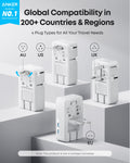 Anker Nano European Travel Plug Adapter, 5-Port Fordable Travel Adapter with 1AC 2USB-A 2USB-C Ports,Temperature Control, Essentials for Over 200 Countries, Ideal for Travel (1-Pack) (White) 🍁 All In One Marketplace Canada